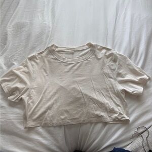 lululemon athletica Cream Crop t shirt